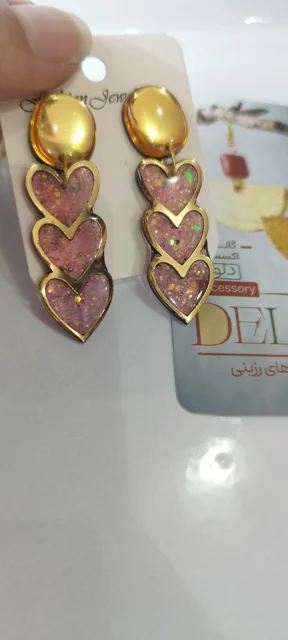 گوشواره رزینی قلبی ۱
